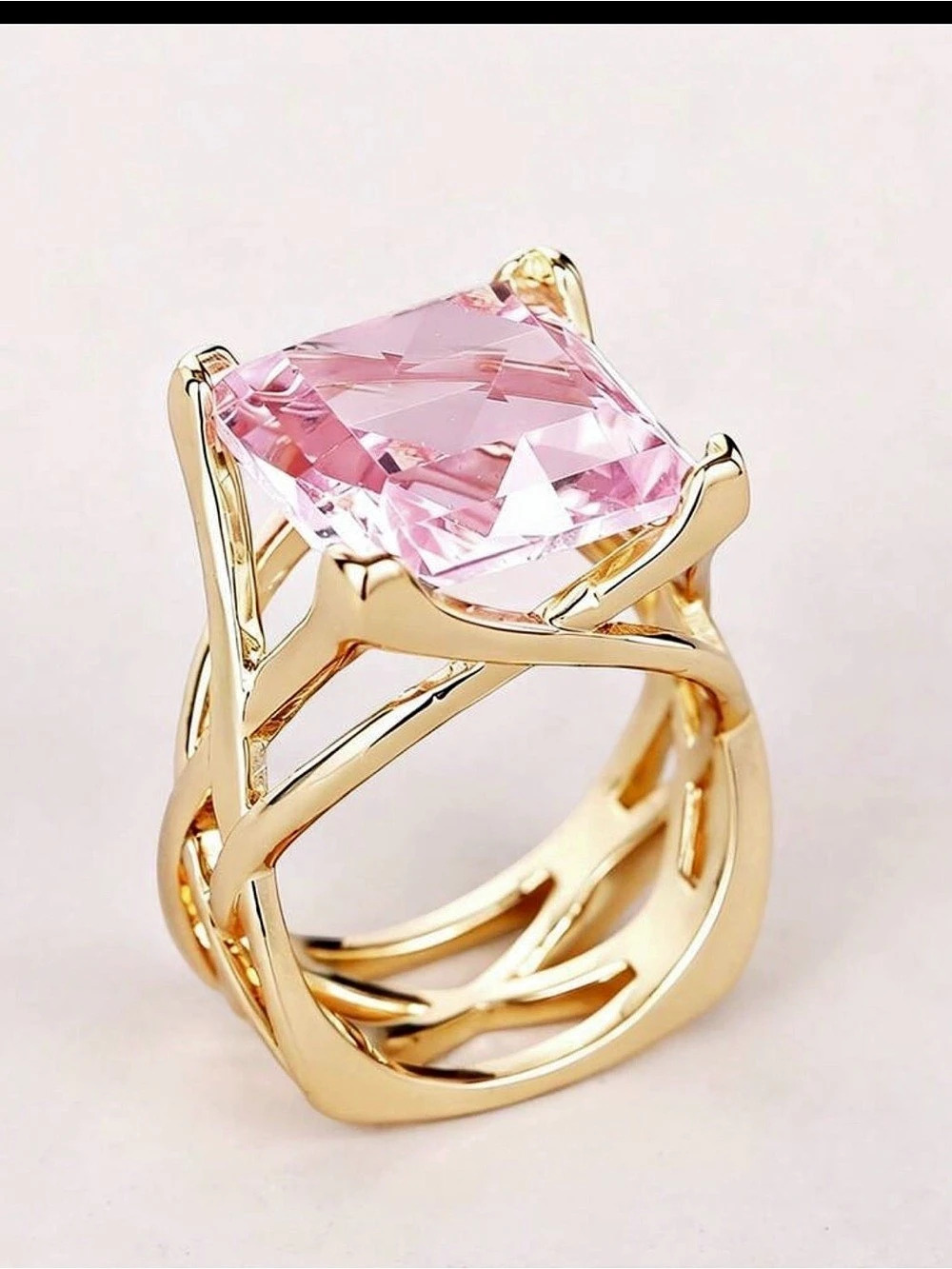 Statement Ring in Pink & Gold Like New